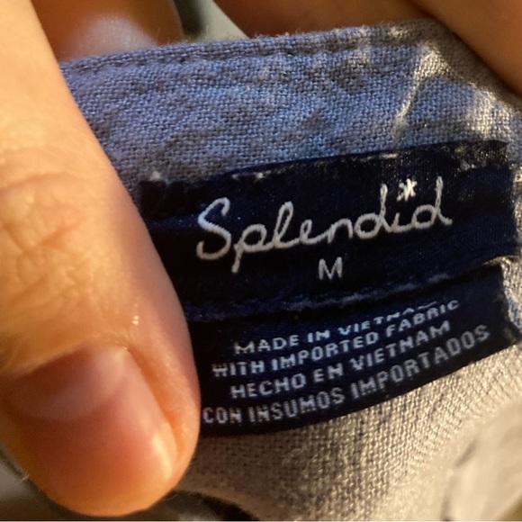 Splendid Women’s Linen Blend Blouse Size Medium Blue Periwinkle - Picture 7 of 7